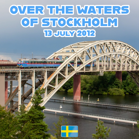 Stockholm, bridge, train